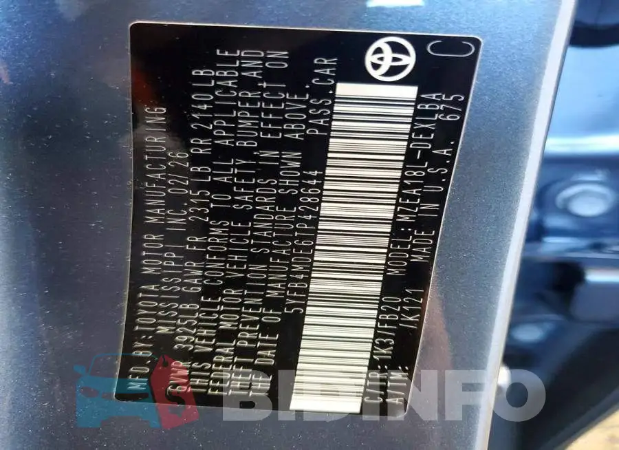 5YFB4MDE6TP428644 Photo# 13