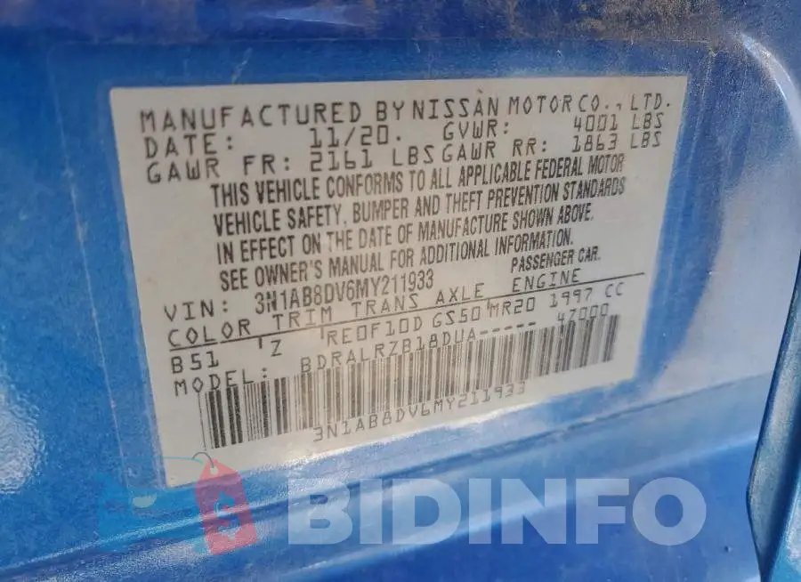 3N1AB8DV6MY211933 Photo# 12