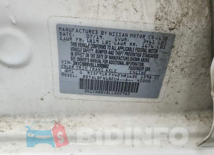 3N1CN8BV8LL800982 Photo# 12