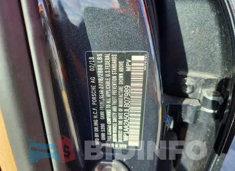 WP1AA2A50JLB07989 Photo# 13
