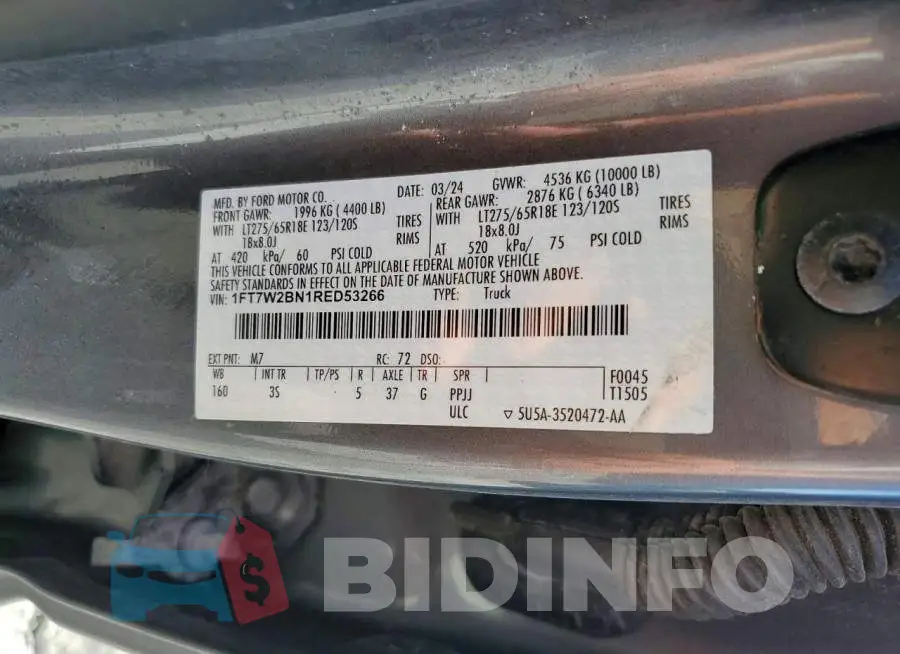 1FT7W2BN1RED53266 Photo# 12