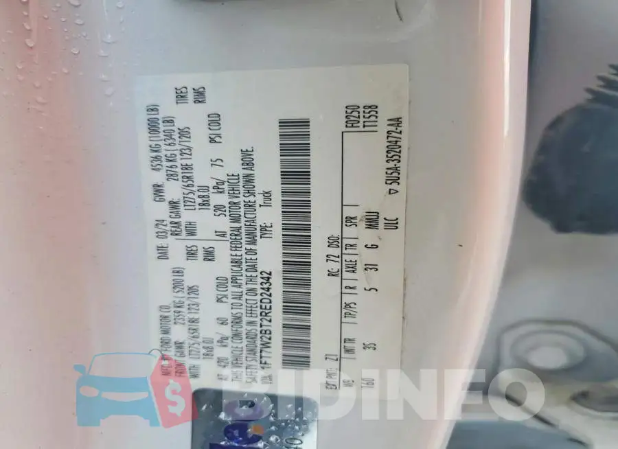1FT7W2BT2RED24342 Photo# 12