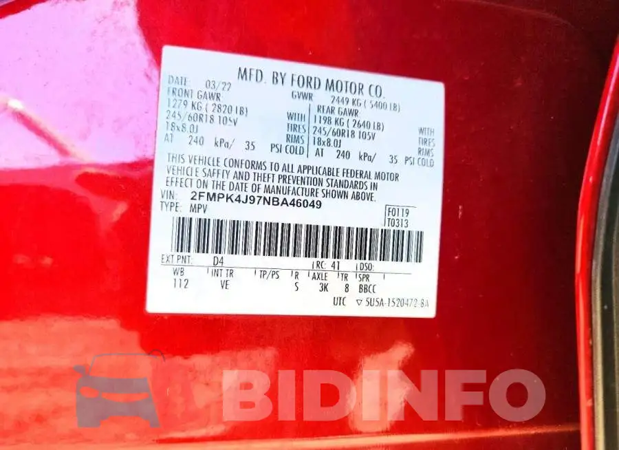 2FMPK4J97NBA46049 Photo# 13