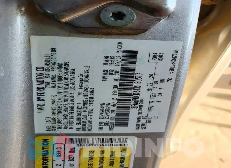3FA6P0CD6KR180517 Photo# 12