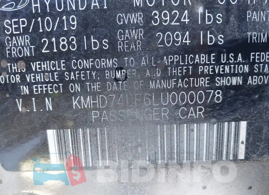 KMHD74LF6LU000078 Photo# 9