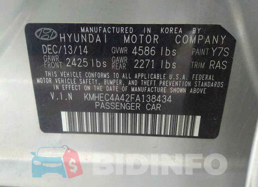 KMHEC4A42FA138434 Photo# 9
