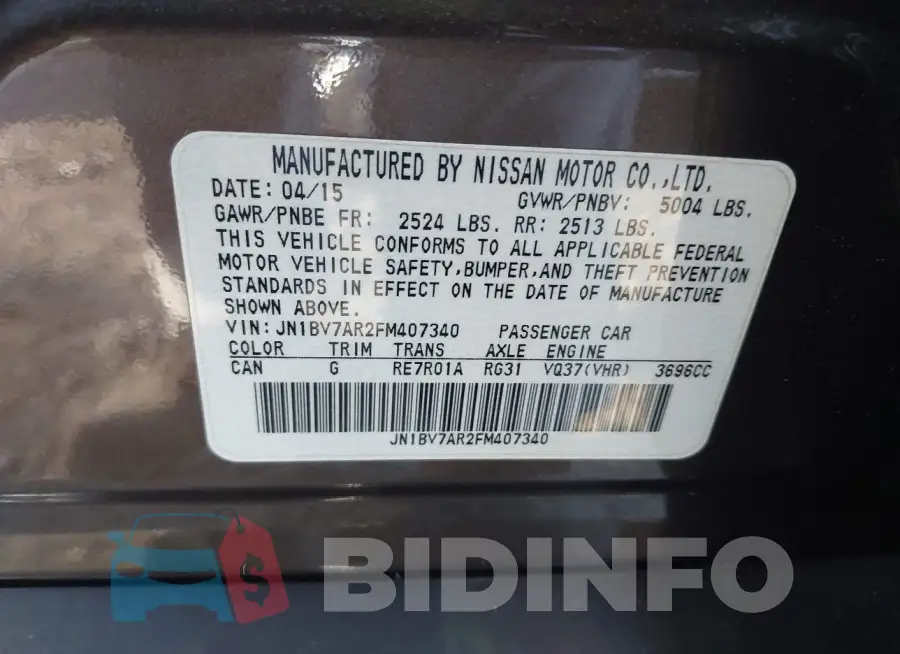 JN1BV7AR2FM407340 Photo# 9