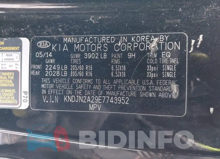 KNDJN2A29E7743952 Photo# 9