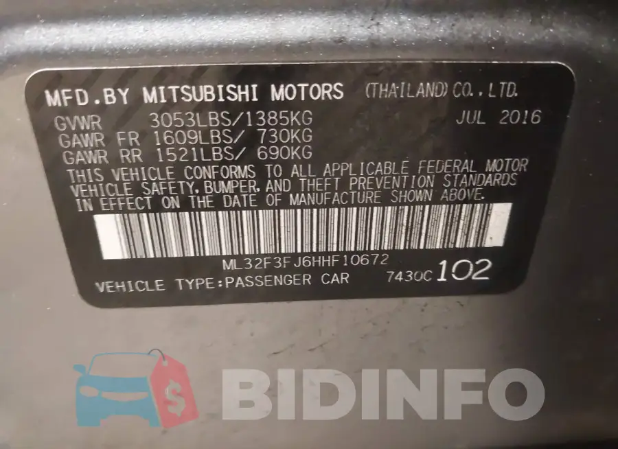ML32F3FJ6HHF10672 Photo# 9