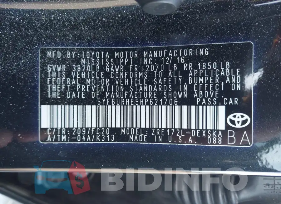 5YFBURHE5HP621706 Photo# 9