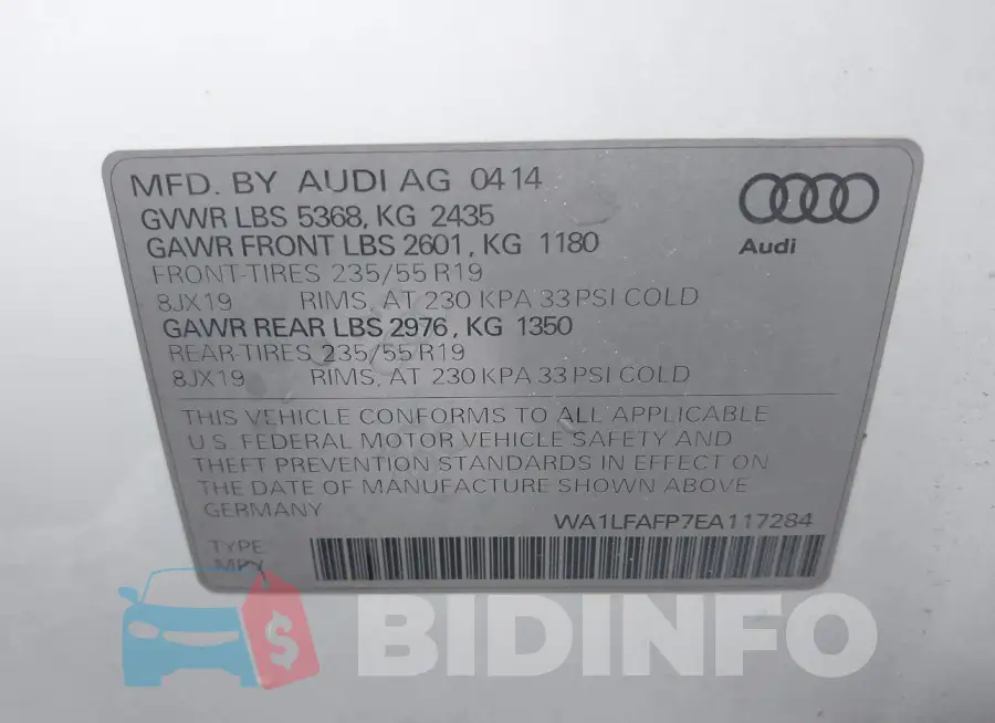 WA1LFAFP7EA117284 Photo# 9