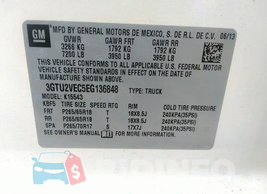 3GTU2VEC5EG136848 Photo# 9