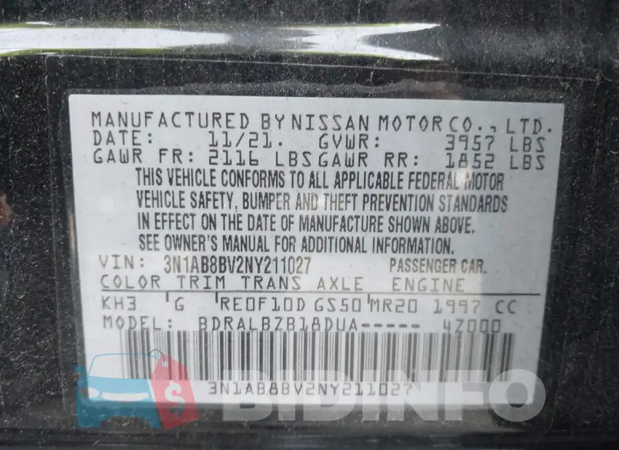 3N1AB8BV2NY211027 Photo# 9