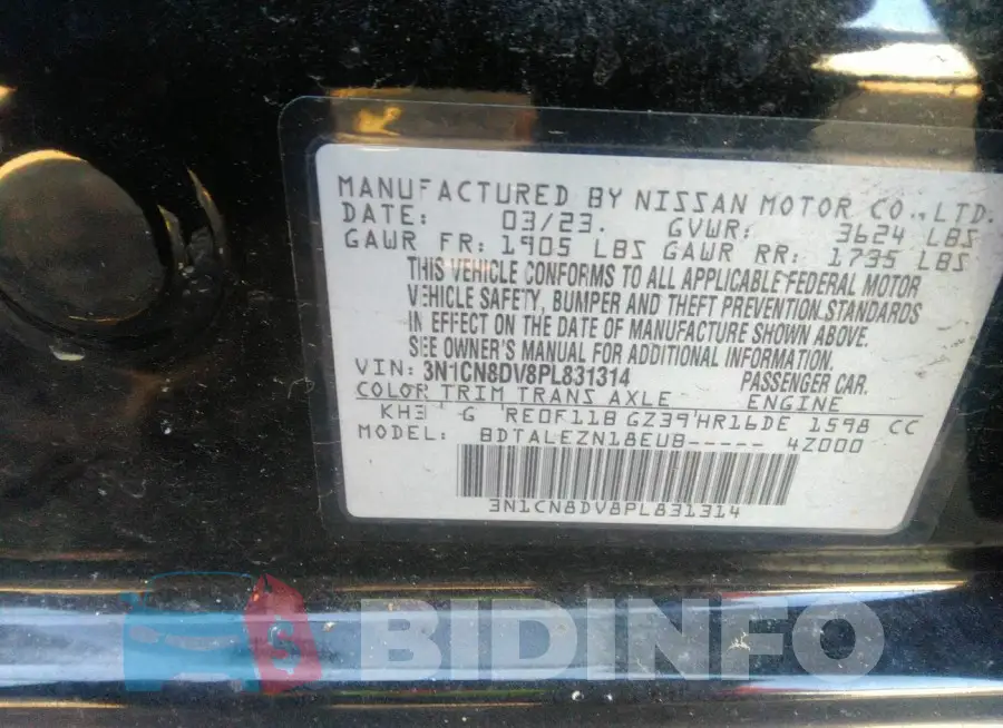 3N1CN8DV8PL831314 Photo# 9