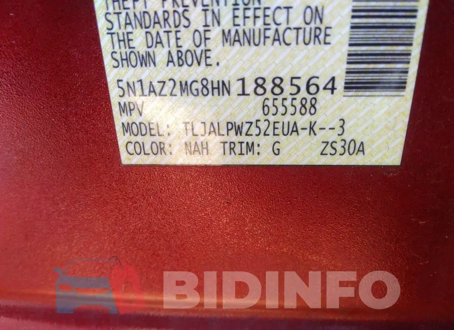 5N1AZ2MG8HN188564 Photo# 9