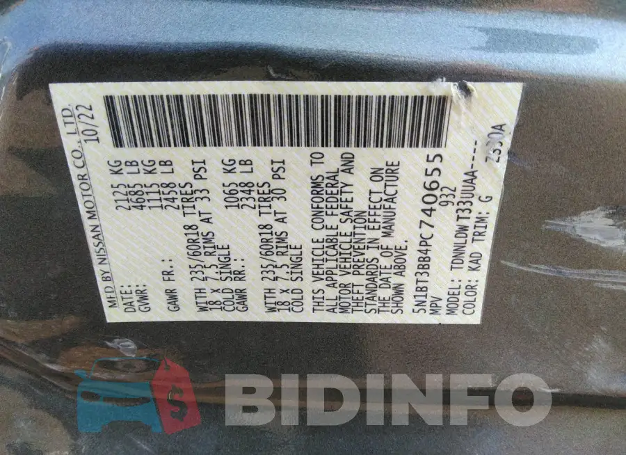 5N1BT3BB4PC740655 Photo# 9