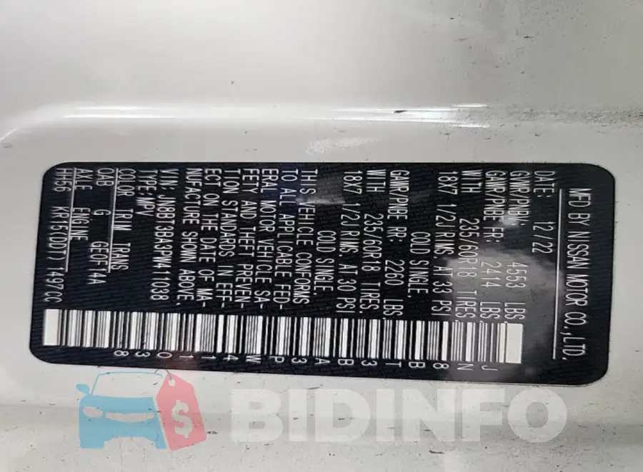 JN8BT3BA3PW411038 Photo# 8