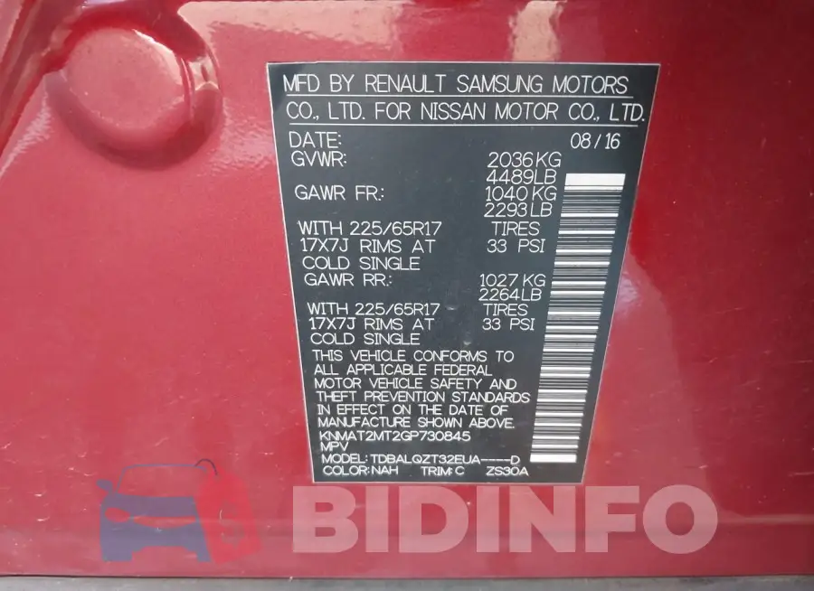KNMAT2MT2GP730845 Photo# 9