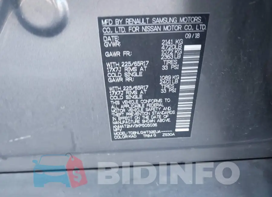 KNMAT2MV3KP505036 Photo# 9