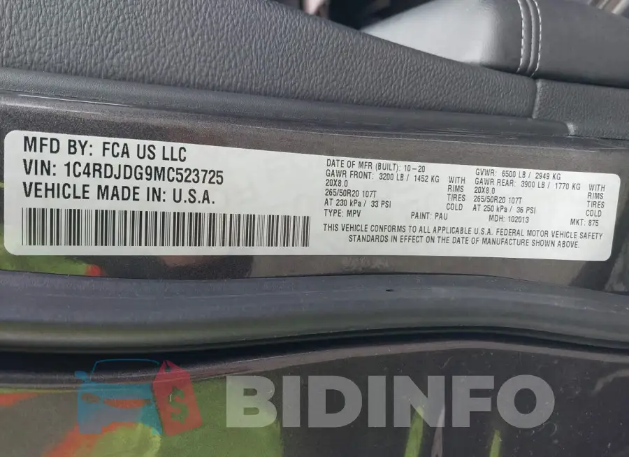 1C4RDJDG9MC523725 Photo# 9