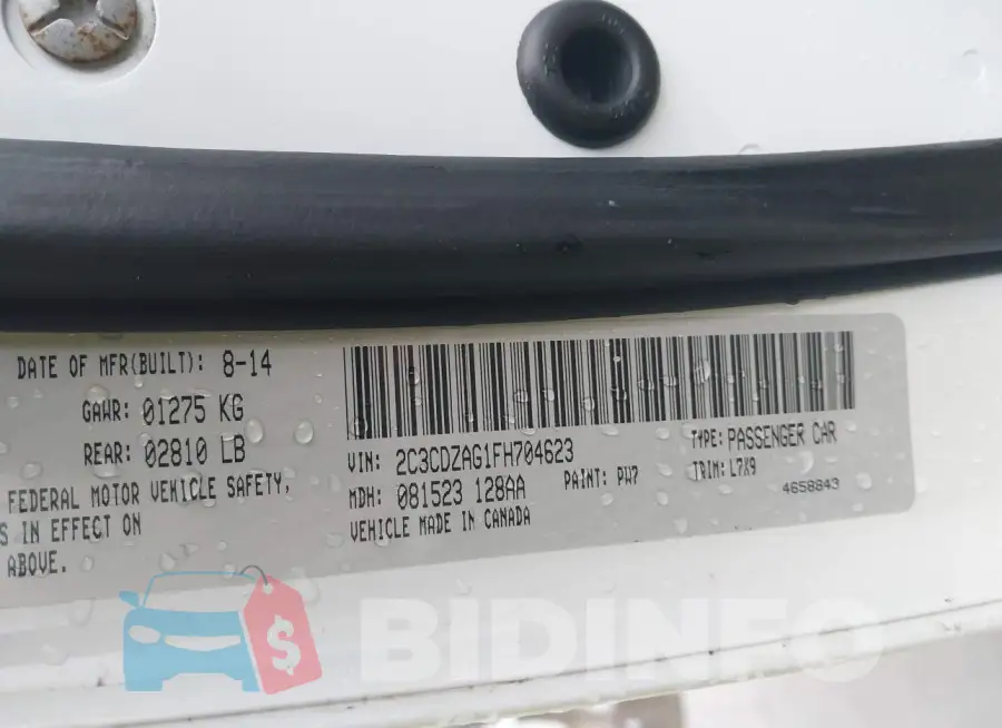 2C3CDZAG1FH704623 Photo# 9