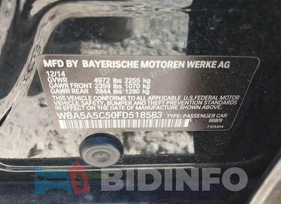 WBA5A5C50FD518583 Photo# 9