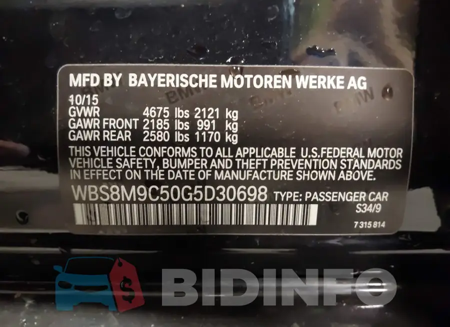 WBS8M9C50G5D30698 Photo# 9