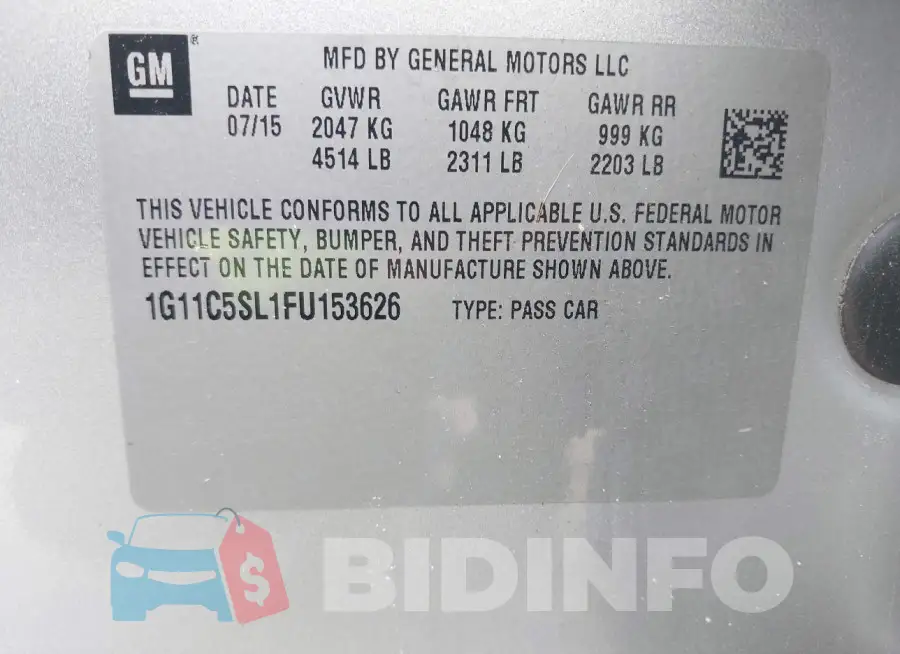 1G11C5SL1FU153626 Photo# 9