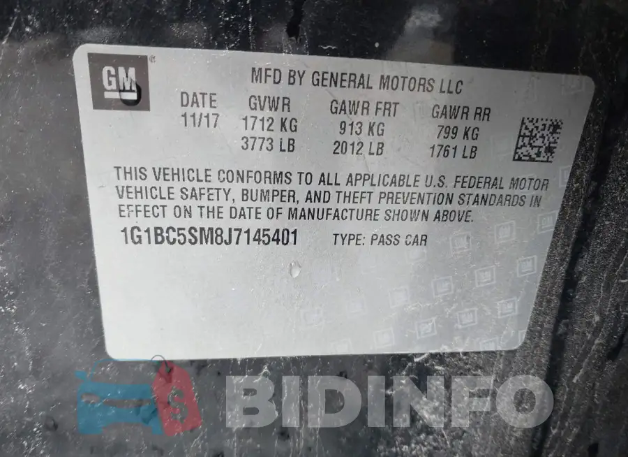 1G1BC5SM8J7145401 Photo# 9