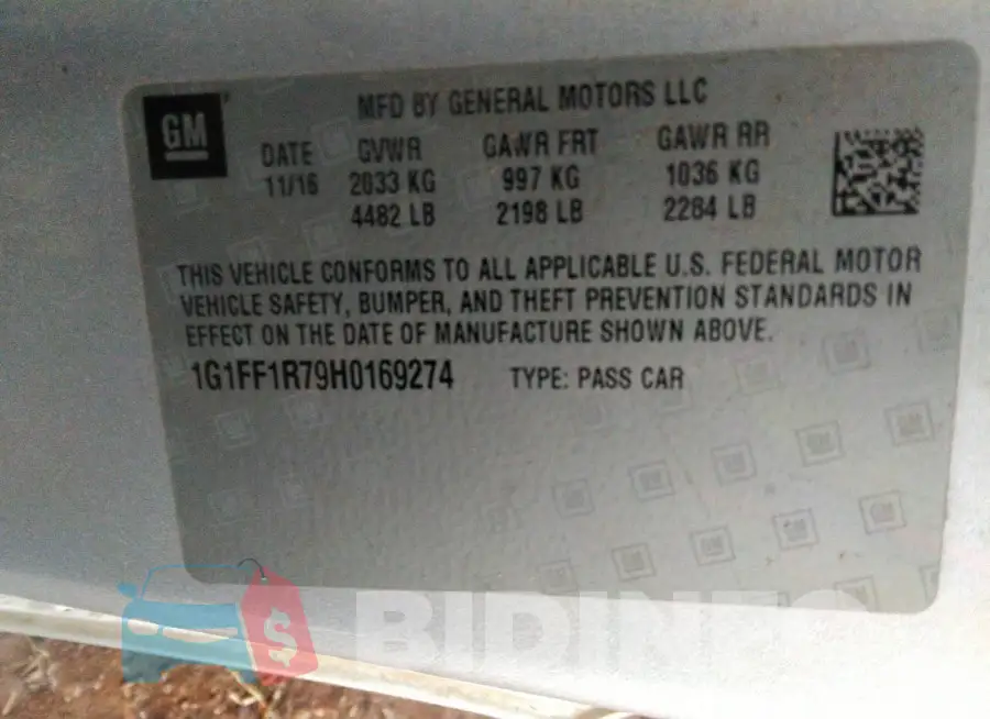 1G1FF1R79H0169274 Photo# 9