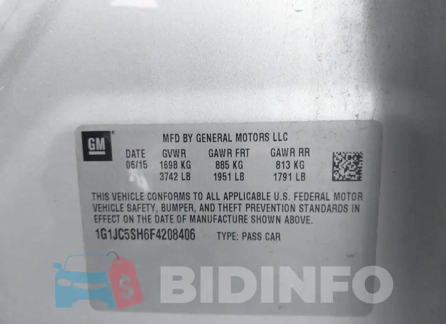 1G1JC5SH6F4208406 Photo# 9