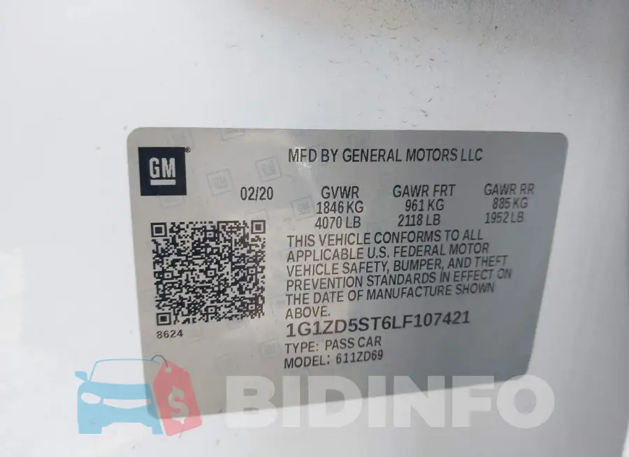 1G1ZD5ST6LF107421 Photo# 9