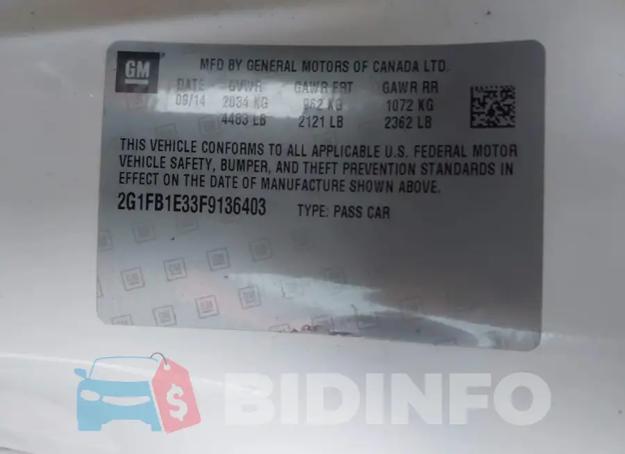 2G1FB1E33F9136403 Photo# 9