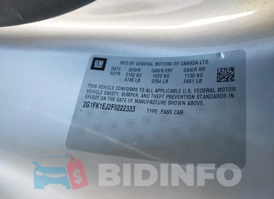 2G1FK1EJ2F9222333 Photo# 9