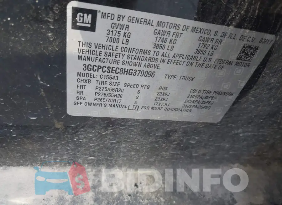 3GCPCSEC8HG379096 Photo# 9