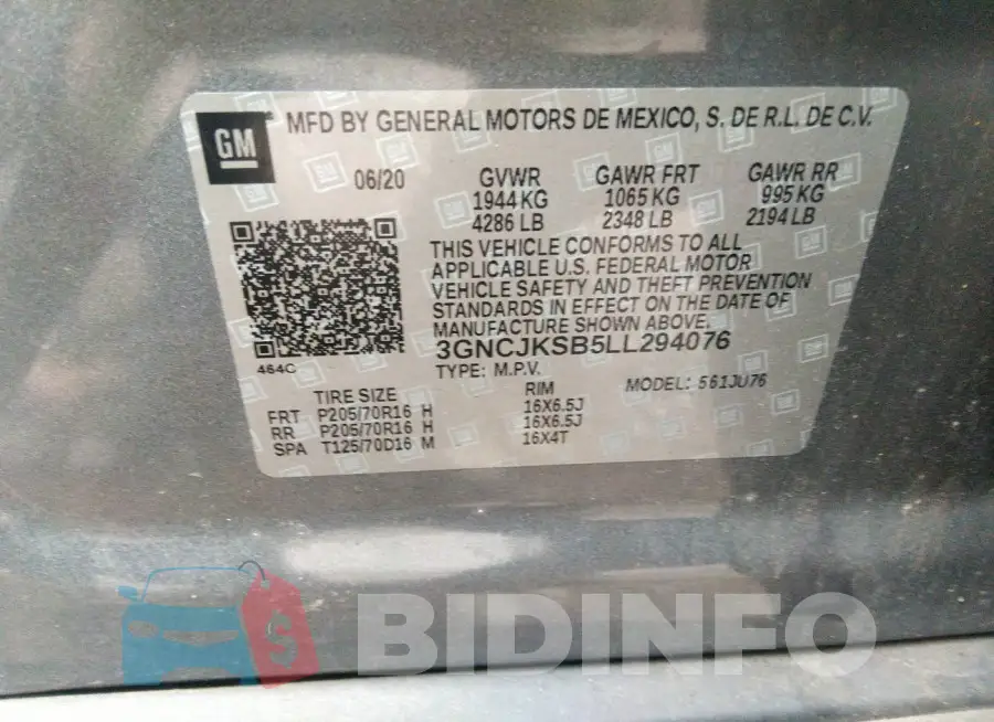 3GNCJKSB5LL294076 Photo# 9