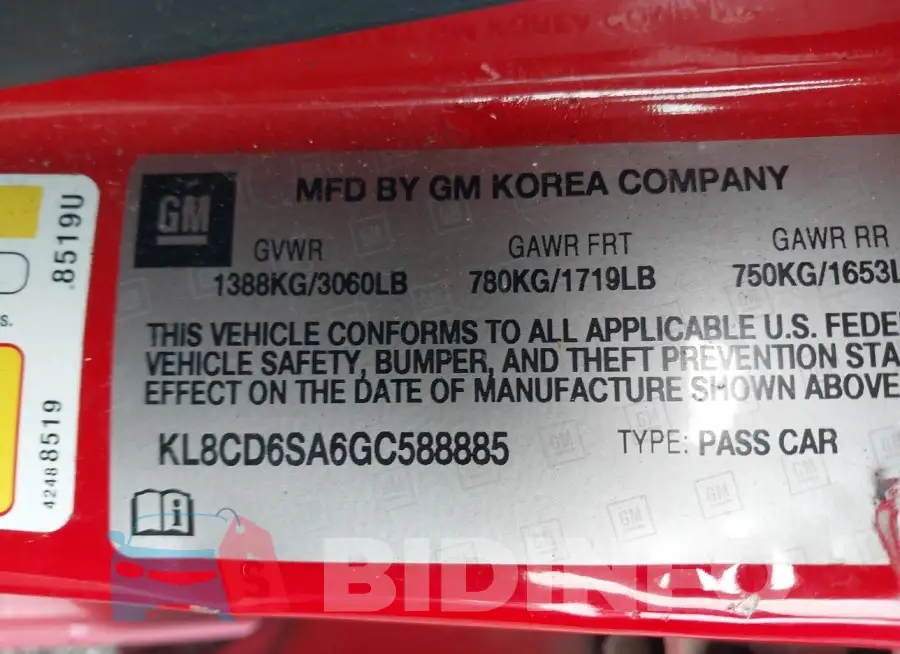 KL8CD6SA6GC588885 Photo# 9