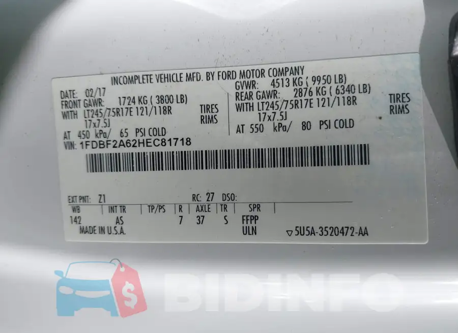 1FDBF2A62HEC81718 Photo# 9
