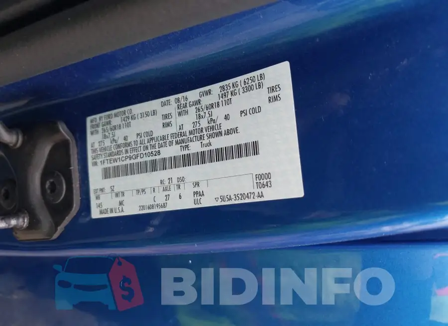 1FTEW1CP9GFD10528 Photo# 9