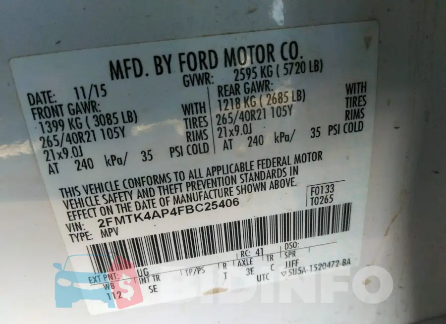 2FMTK4AP4FBC25406 Photo# 9