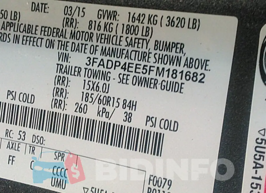 3FADP4EE5FM181682 Photo# 9