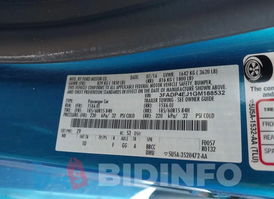 3FADP4EJ1GM188532 Photo# 9