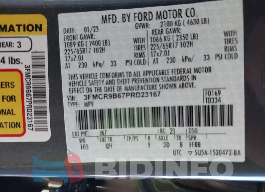 3FMCR9B67PRD23167 Photo# 9