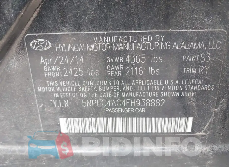 5NPEC4AC4EH938882 Photo# 9