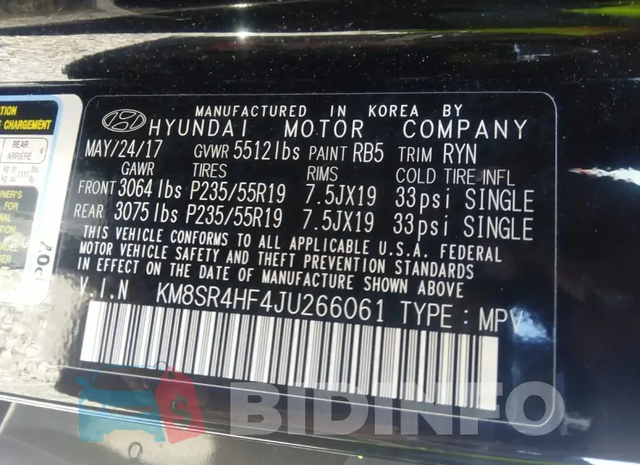 KM8SR4HF4JU266061 Photo# 9