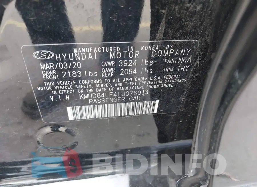 KMHD84LF4LU076914 Photo# 9