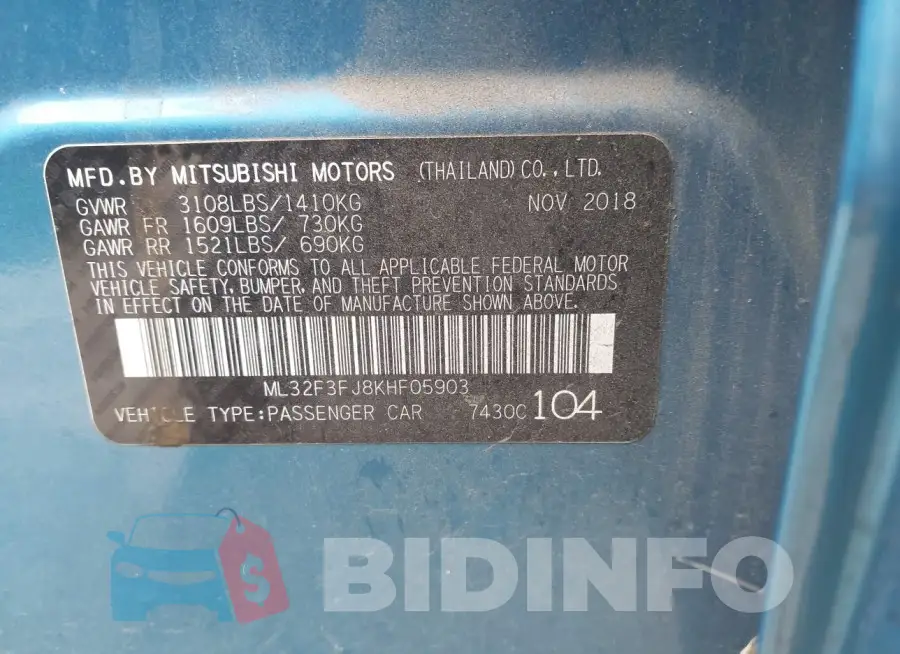 ML32F3FJ8KHF05903 Photo# 9