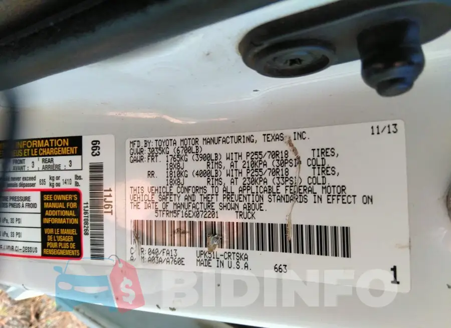 5TFRM5F16EX072201 Photo# 9