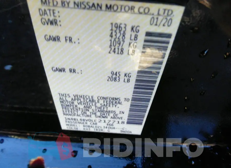 1N4BL4BV0LC217718 Photo# 9