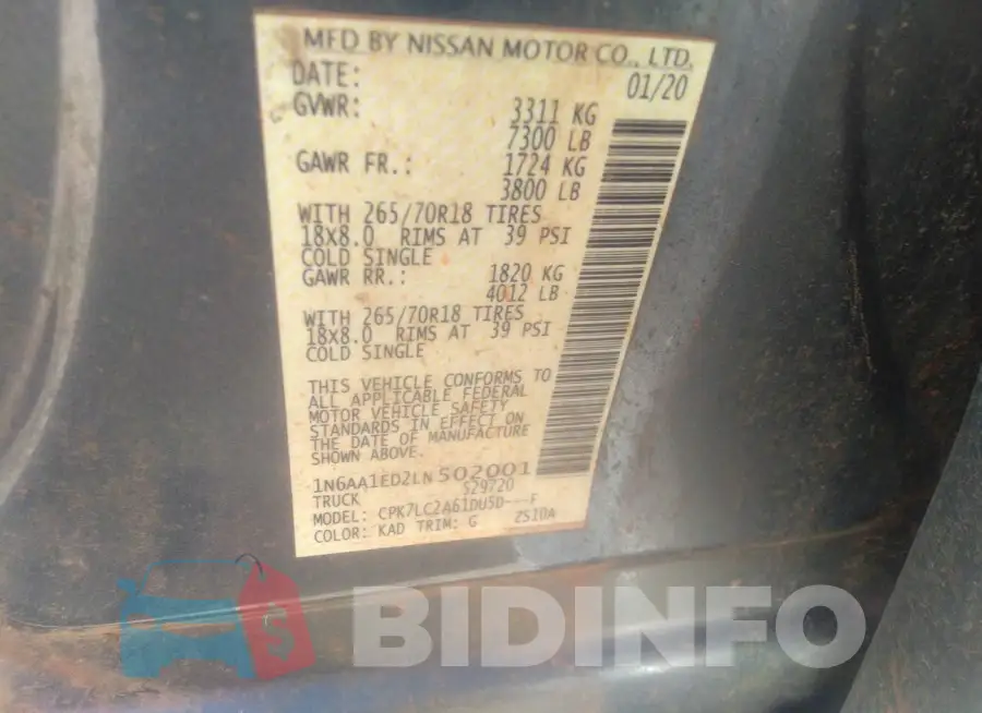 1N6AA1ED2LN502001 Photo# 9